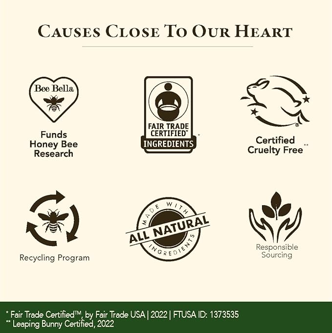 Bee Bella Lip Balm Holiday Gift Box, Cherry, Lavender Vanilla, Vanilla Bean, Pumpkin Spice, Candy Cane, 5 Pack, Easter Basket Gift, Organic Beeswax with Vitamin E, Handmade in USA