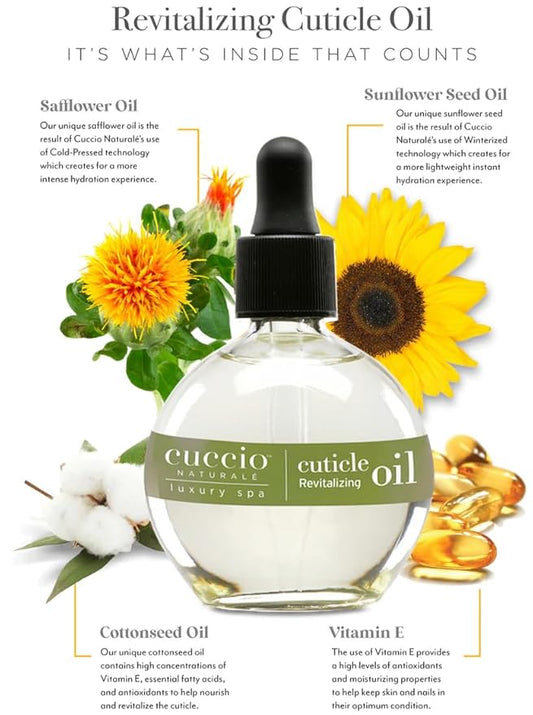 Cuccio Naturale Revitalizing Cuticle Oil - Hydrating Oil For Overnight Cuticle Repair - Remedy Damaged Skin And Thin Nails - Paraben And Cruelty-Free Formula - White Limetta And Aloe Vera - 2.5 Oz