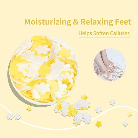 Foot Soak Flower Soap Sheets Pedicure Foot Soaks for Softens Calluses Moisturizing Relaxing Feet Pedi Party, Birthdays, Sleepovers Use (Lemon)