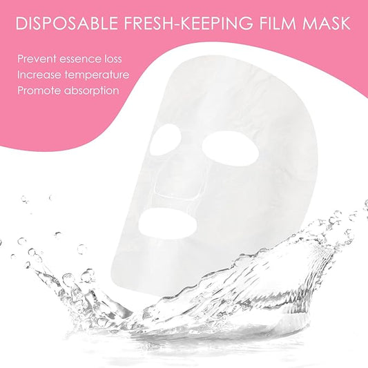 200 Sheets Facial Plastic Mask Disposable Facial Sheet Mask Transparent Face Masks Skincare Preservative DIY Clear Spa Thin Plastic Wrap Moisture Retention