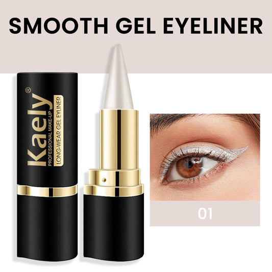 Kaely Silver Gel Eyeliner Pencil,Waterproof Smudge Proof Eye Liner Pen,Cat Eye Goth Halloween Makeup,Eye Black Face Paint Lipstick Crayon,Color Colorful Eyeliner Eyeshadow Stick,01