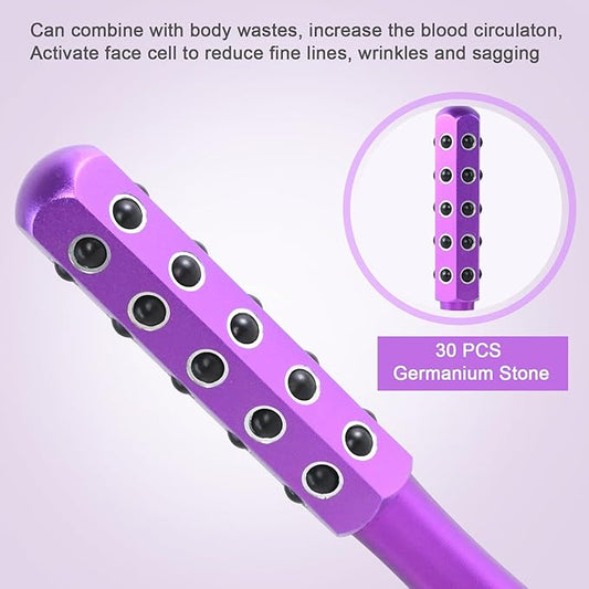 Radiance Roller 30 Germanium Stone Face Roller for Up Lifting and Skin Care,Uplift Massaging Beauty Roller,Uplifting Face Massager Roller (Purple)