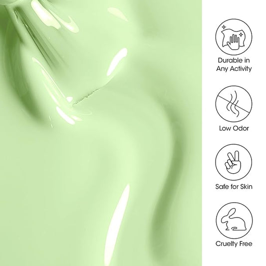 Gellen Green Gel Nail Polish, Mint Green Gel Polish Pastel Green Nail Polish Gel Light Green Soak Off U V LED Nail Lamp Gel Polish Home Salon Nail Art DIY Manicure Gift for Women Gilrs, 0.61 Fl Oz