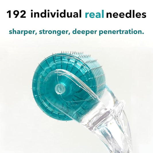 Derma Roller, 192 Titanium Microneedles 0.3mm for Face, Body and Scalp - Microneedling Roller for Men and Women - Skin care tools