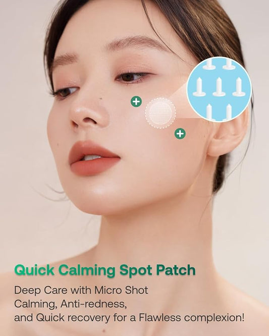Yangyang Pine Quick Calming Spot Patch (12 Patches) | Hyaluronic Acid Soothing Deep Shot | Blemish Relief | Pimples Care | Ultra-Thin Hydrocolloid Patch | Non-Irritating Acne Treatment