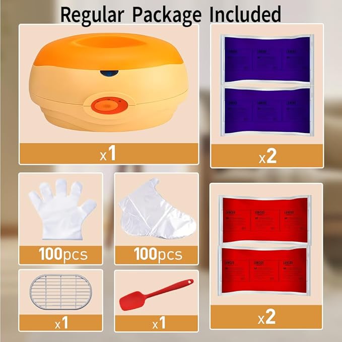 Paraffin Wax Bath Machine Paraffin Wax Machine for Hand and Feet with 4 Pcs Paraffin Bath Wax, Foot Wax Paraffin Foot Care Kit Hand Wax Machine Moisturizing and Exfoliating