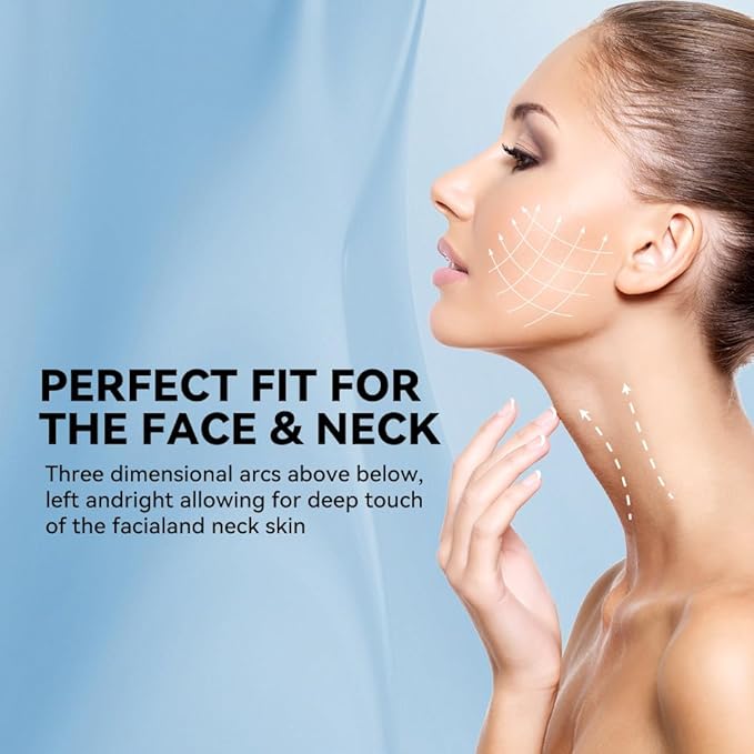 Neck and Face Massager, 7- IN -1 Face Sculpting Tool for Skin Care and with Vibration, Thermal(White)