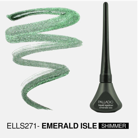 Palladio Liquid Eyeliner, Highly Pigmented and Waterproof Eyeliner, For Intense Eye Definition, Smear-proof Eyeliner Liquid, Includes Easy Grip Wand and Felt Tip Eyeliner Applicator, Emerald Isle