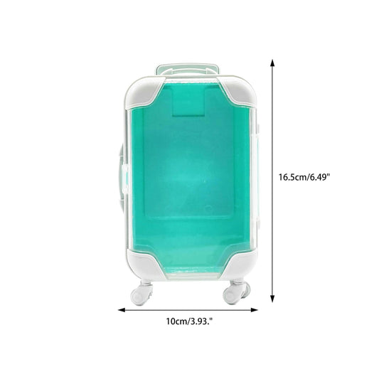 False Eyelash Storage Box, Portable Travel Organizer Mini Luggage False Eyelash Tray Makeup Tool (GREEN)