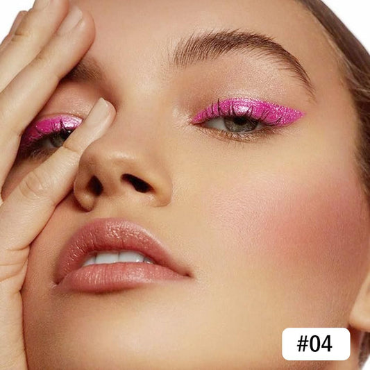 evpct Hot Pink Glitter Eyeliner Pencils for Eyes, Pink Metallic Shimmer Eye Liner Pencil Makeup Waterproof Smudge Proof, Colored Gel Waterline Eyeliner Liquid, Face Eye Paint Stick Halloween Makeup 04