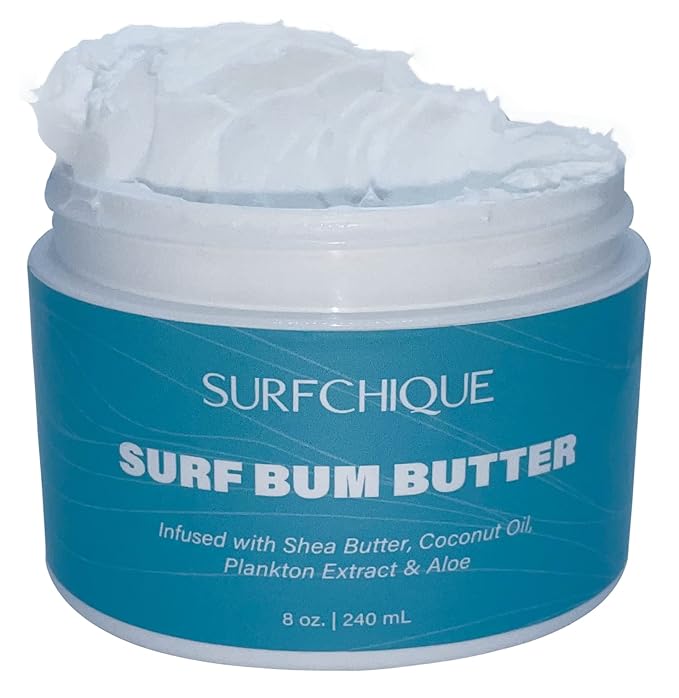 Surf Bum Whipped Moisturizing Body Butter with Light Tropical Scent of Coconut, Vanilla, Mango, & Papaya (2 oz)