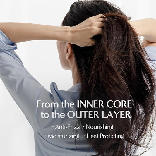 L04-N Keratin Heat Protectant Hair Cream 8.11fl oz | Korean Camellia Oil Leave-In Treatment for Silky & Shiny Hair | Anti-Frizz & Moisturizing Hair Serum