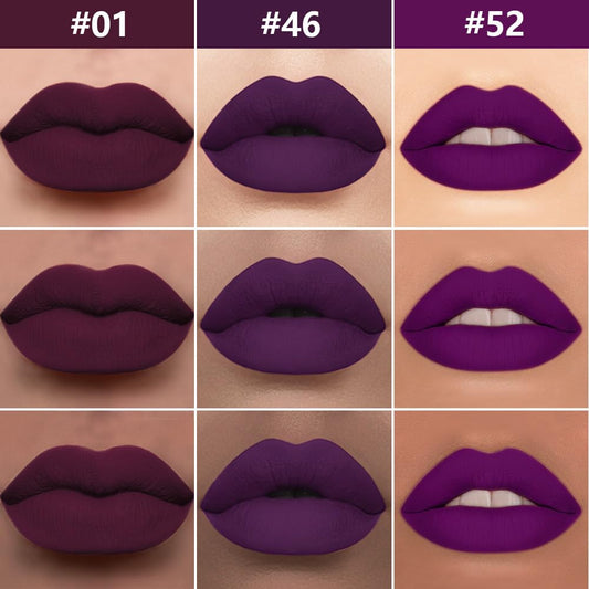 evpct 3Pcs Burgundy Red Black Dark Purple Matte Lip Liner & Liquid Lipstick Stain Makeup Set for Women, Lip Liner Stain Long Lasting Waterproof Smudge Proof, Cruelty Free Lip Makeup 24 hours originale