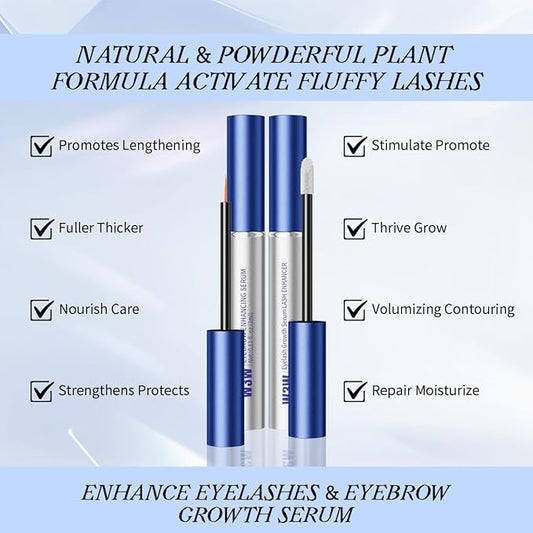 Eyebrow Eyelash Growth Serum,Natural Eyebrow Serum for Longer, Fuller, and Thicker Brows Lash