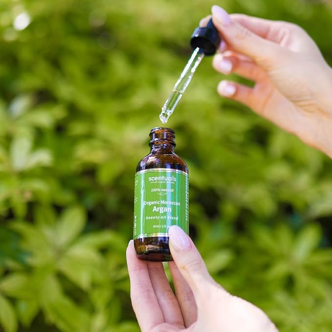 Scentuals Argan Beauty Oil Blend, All-in-One Skin, Hair & Nail Care, Pure Argan Oil Blend, Apricot Oil, Safflower Oil, Vitamin E Oil, Deep Hydration, Anti-Aging, Natural Skin Care,2 fl.oz | 60 ml