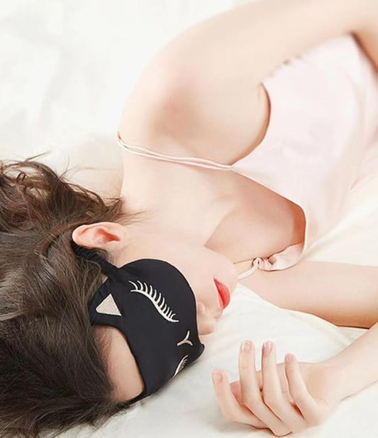 Heated Eye Mask, USB Eye Mask for Dry Eyes with Temperature & Timer Control, Warm Eye Compress Heating Pad for Sleep, Dry Eyes, Dark Circles, Puffy Eyes (Black cat)