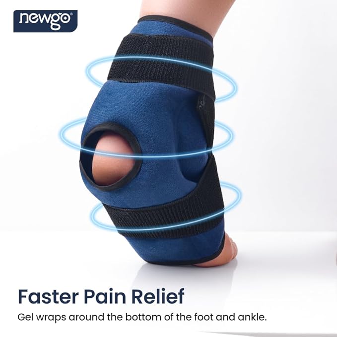 NEWGO Bundle of Cooling Eye Mask and Ankle Foot Ice Wrap