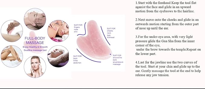 Face Roller Skin Care - Jade Roller Gua Sha Set, Rose Quartz Face Roller | Ultimate Facial Skin Care Products & Beauty Products Tools | Jade Facial Roller for Face and Eye Massager