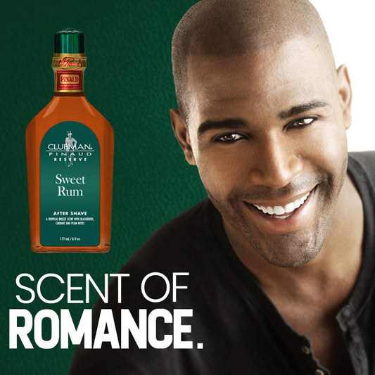 Clubman Reserve Sweet Rum After Shave Lotion for Men – Refreshing Scent After Shave Splash, Soothing Aftershave Care, 6 oz