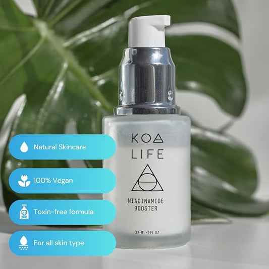 Koa Life - Niacinamide Serum, Hyaluronic Acid Serum For Face, Face Serum, Hydrating Serum, Ultra Hydrating Face Serum, Face Serum For Women, Anti Aging Skin Care, Skincare Serum, Smooth Skin - 1 Fl Oz