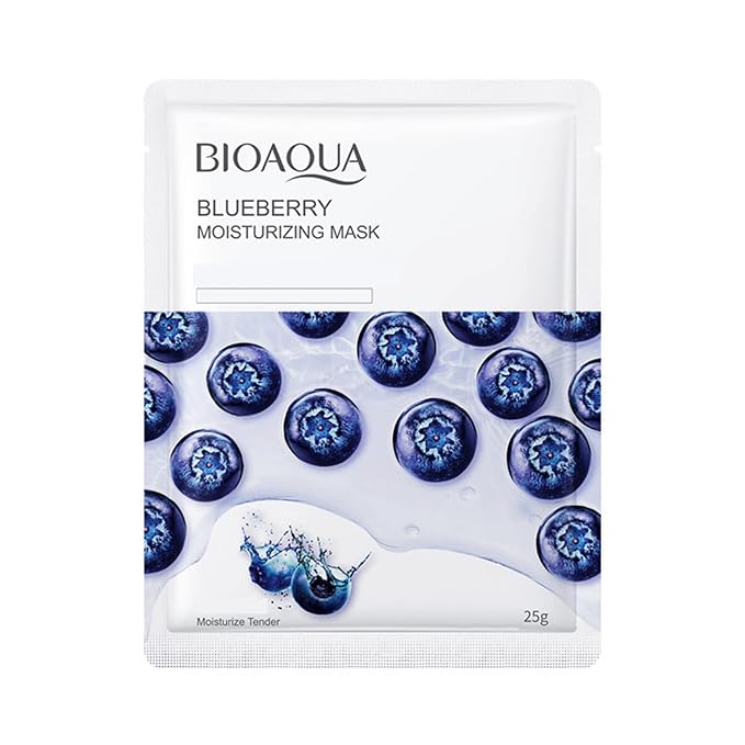 BIOAQUA Moisturizing Tender Face Mask Fruit Honey Green Tea Cucumber Avocado Blueberry Red Pomegranate Aloe Vera Facial Skin Care 25g x 8pcs