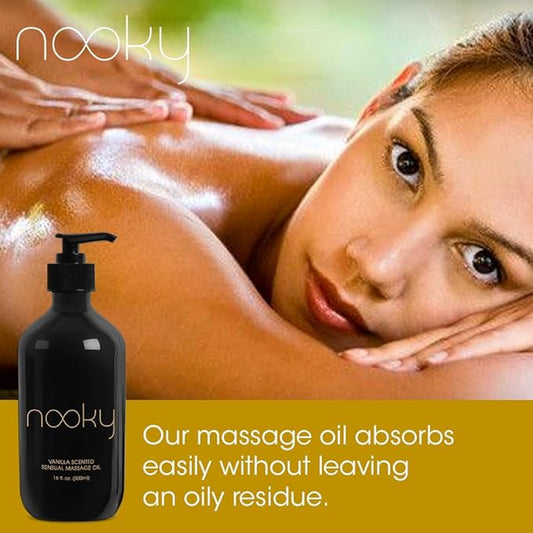 Massage Oil with Premium Natural Ingredients. Relaxing Essential and Sweet Almond Oils for Massaging 16 Ounces