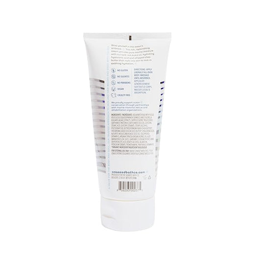 Seaweed Bath Co. Hydrate Body Cream, Unscented, 6 Ounce, Nourishing Hand & Body Lotion Moisturizer for Dry Skin, with Sustainably Harvested Seaweed, Kukui Oil, Hyaluronic Acid, Shea Butter