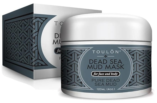 TOULON Best Mud Mask - Dead Sea Face Mask; Exfoliating Facial Mask with Minerals, Blackhead Remover Acne Treatment. Sensitive Scrub. Black Mud for Men, Women and Kids