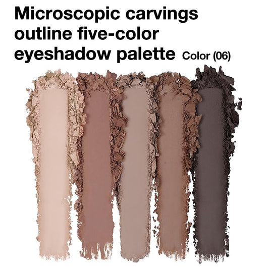 Neutral Nude Brown Eyeshadow Palette, 5 Matte Shades from Cream to Charcoal, Smooth Blendable Texture, Everyday to Smoky Glam Eye Makeup, Travel-Friendly Compact for Daily Looks 06#