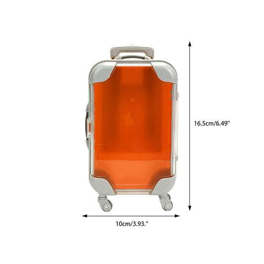 False Eyelash Storage Box, Portable Travel Organizer Mini Luggage False Eyelash Tray Makeup Tool (ORANGE)