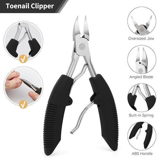 Segbeauty 10pcs Ingrown Toenail Removal Kit, Nail Clipper Toenail Clipper Manicure Pedicure Kit, Professional High Manganese Steel Blade Ingrown Toenail Corrector Tool Set for Remove Cuticle Callus
