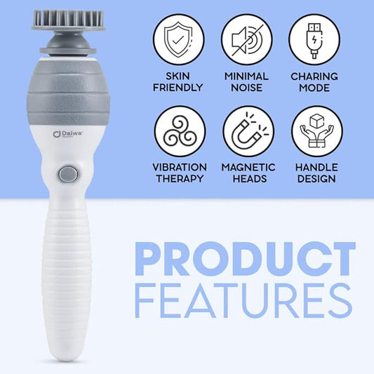 Daiwa Felicity Head Scalp Massager Scratcher 5-in-1 Stress Relief Massager Set for Scalp, Face, and Body Relaxation, Magnetic and Shiatsu Therapy for Tension, Pain Relief, and Wellness