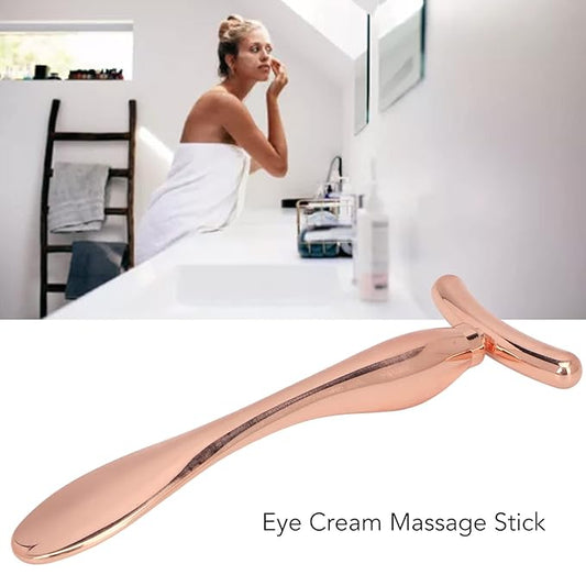 3 Pcs Metal Eye Cream Applicator Wand Stick, T Shaped Massage Stick Set, Face Roller Massager Tool, Professional Women Facial Massager for Reducing Puffiness Wrinkle