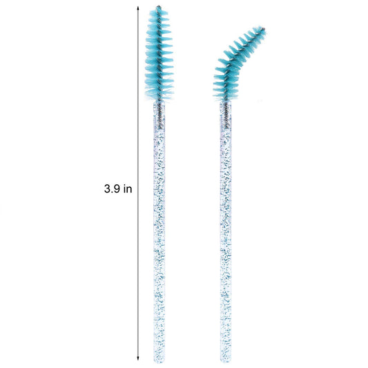 Tbestmax 300 Disposable Mascara Wands Eye Lash Brush Spoolies for Eyebrow/Eyelash Extension Blue