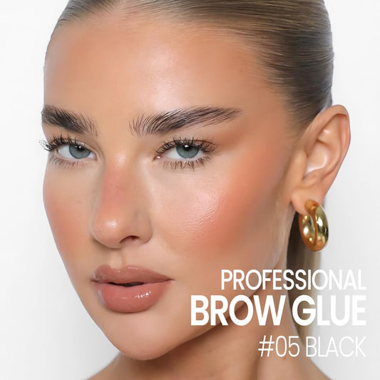 Kaely PROFESSIONAL MAKEUP Brow Glue, Tinted Eyebrow Gel, Eyebrow Mascara Waterproof, gel para cejas a prueba de agua, Eye Brow Fast Sculpt, Vegan & Cruelty-Free, 1Pcs-05 Black