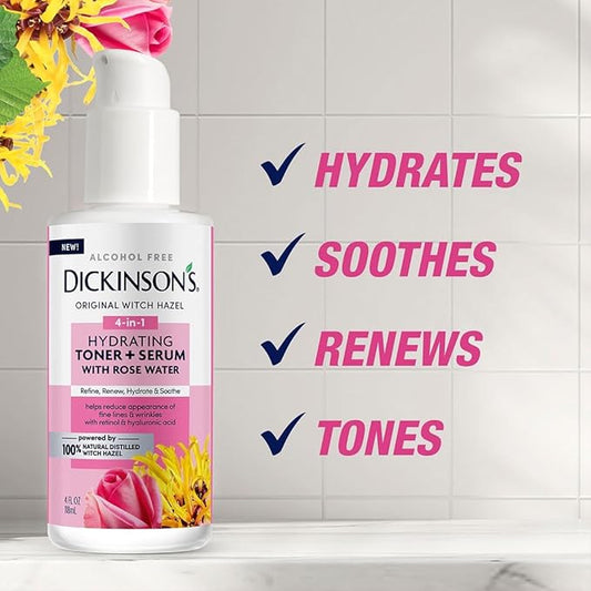 Dickinson's Witch Hazel Hydrating Toner + Serum with Rose Water