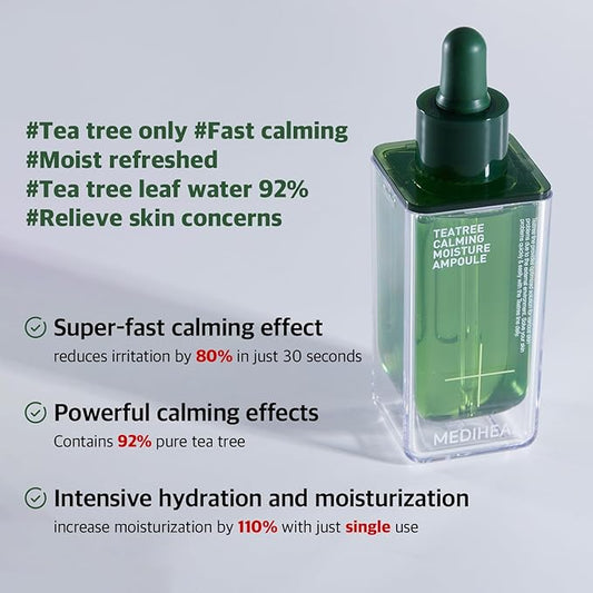 Mediheal Teatree Calming Moisture Ampoule,50ml Quick Calming and deep Hydrating with 92% Pure Tea Tree
