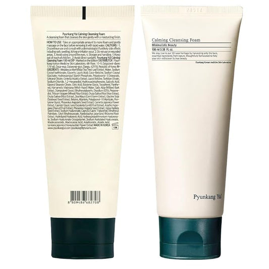 Pyunkang Yul Calming Cleansing Foam, Low pH Formula Facial Wash/Cleanser with Witch Hazel, AHA for oil control- Cica, Tea Tree Extract - Rapid Moisture replenishment 3.38 Fl.oz