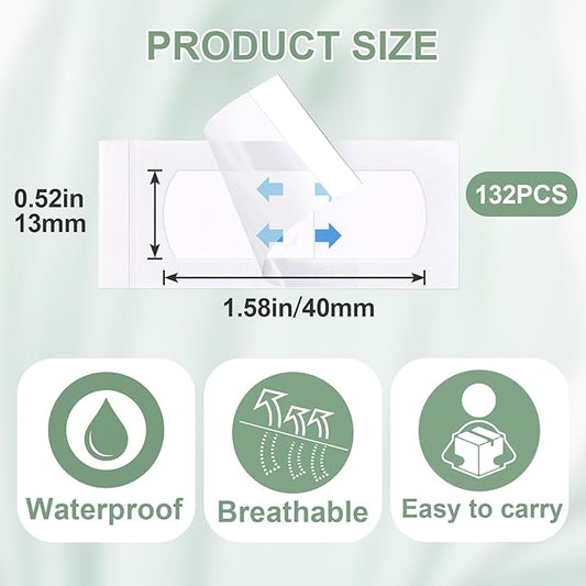 132pcs Face Lifting Tape, Invisible Face Lift Sticky Tapes, Hypoallergenic Clear Sticker for Instant Facial Lifting, Waterproof Eye Neck Wrinkle Makeup Tapes for Sagging Skin, Double Chins