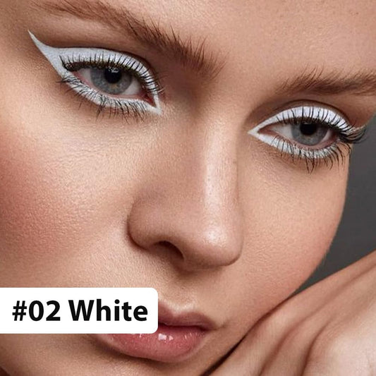 evpct 1Pcs White Color Gel Glitter Eyeliner Pencils Set for Women Waterline Waterproof Smudge Proof lapiz de ojos delineador de ojos contra el agua Eye Liner Makeup,02# White