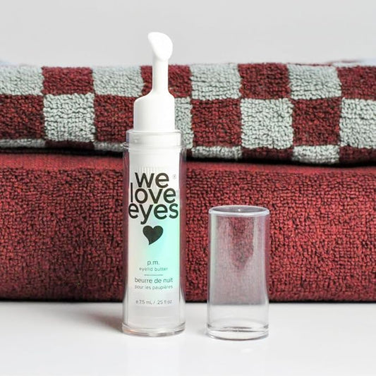 We Love Eyes - P.M. Eyelid Butter - Night time eye cream to lock moisture in while you sleep. Improve fine lines, dark circles, & puffy eyes while asleep