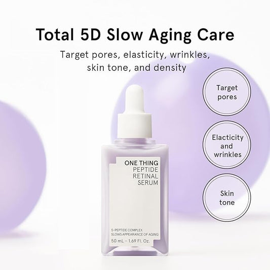 ONE THING Peptide Retinal Serum, Vitamin A, Faster Acting than Retinol, Retinaldehyde, Smooths Wrinkles, Refines Pores and Improves Elasticity, Korean Skincare 1.69 Fl.Oz, 50ml