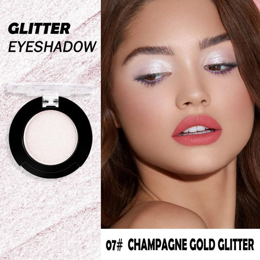 Monochrome Glitter Eyeshadow Makeup Palette,Highly Pigmented Champagne Gold Eyeshadow Palette,Shimmer Pressed Powder shadow Makeup,Single Vegan Eye Shadow,Daily Evening Women Girls Eyeshadow Gift7#