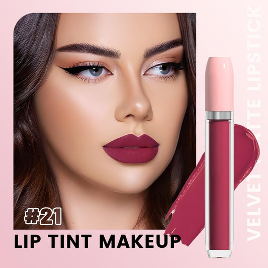 BINGBRUSH Super Matte Longwear No-Budge Stay On Smudge Proof Liquid Lipstick Long Lasting Makeup for Women,Highly Pigmented Color and Instant Shine, Cheeky