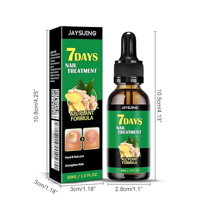 Ginger Nail Growth Serum, 7 Days Nail Treatment, Ginger Nail Treatment, Ginger Cuticle Care Oil for Strengthen & Promote Nail Growth (2Pcs)