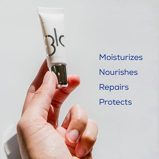 GLO Lip Care: Lip Balm w/Nourishing & Hydrating Vitamin E, Shea Butter, Aloe & CoQ10 — Travel Size 0.3 Ounce Tube, Mint Flavor — Apply Prior to Teeth Whitening Treatment