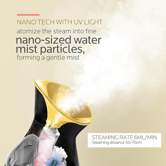 Colorfarm Facial Steamer Nano Ionic: Face Steamer Deep Cleaning Unclogs Pores - Humidifier Hot Mist Home Sauna Spa for Women Men Sinuses Moisturizing