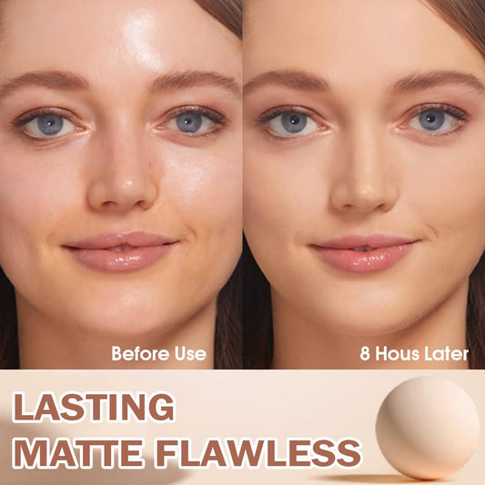 evpct Oil Control Pressed Face Powder Compact for Women, Translucent Setting Powder Makeup Foundation for Women, Waterproof Long Lasting Lightweight, polvo compacto de maquillaje, 245 Radiant Honey