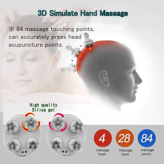 Electric Scalp Head Massager, IPX7 Waterproof Rechargeable Head Massager for Stimulating Hair Growth, Deep Clean, Blood Circulation and Stress Release