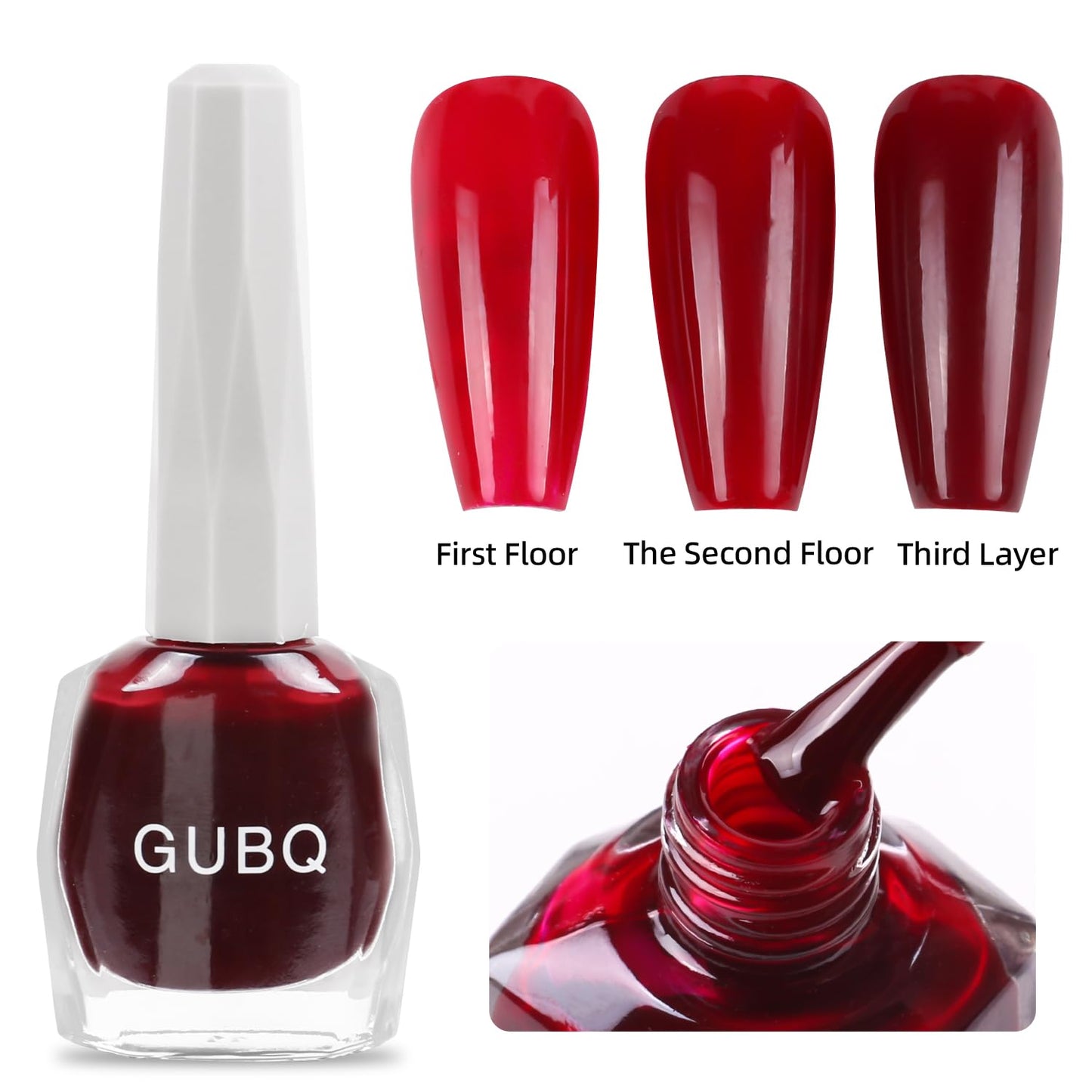 Major Dijit Quick Dry Nail Polish 12ml/0.41fl oz Cherry Regular Nail Lacquer Fast Drying & Long Lasting Nail Polish Nail Art Effect for Nail Salon